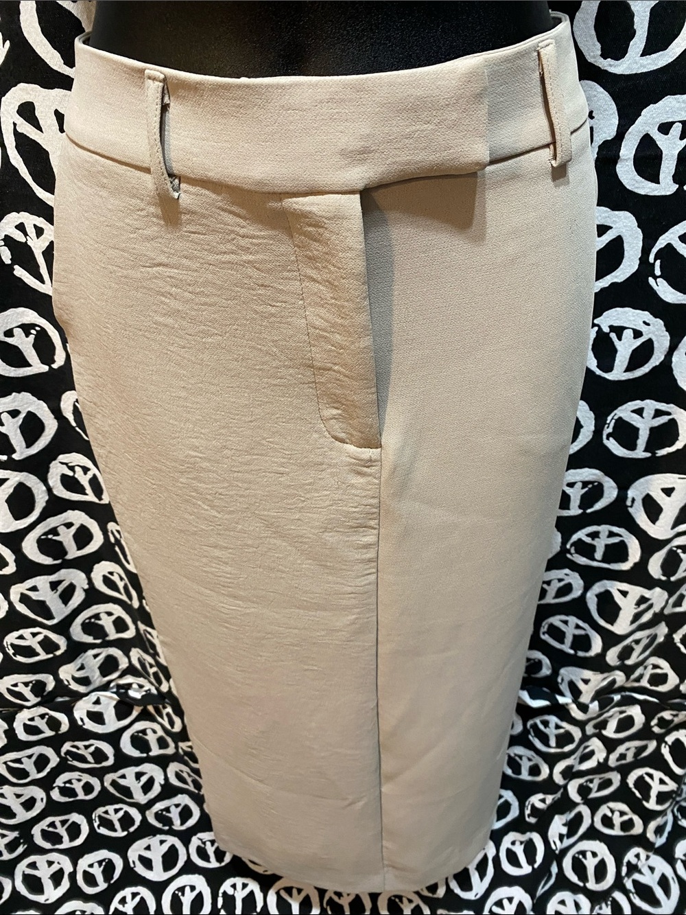 JOIE TAN PENCIL SKIRT REAT VENT SIDE POCKETS SZ 6